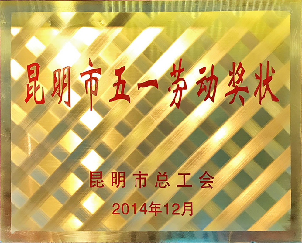 2014昆明市五一勞動獎狀